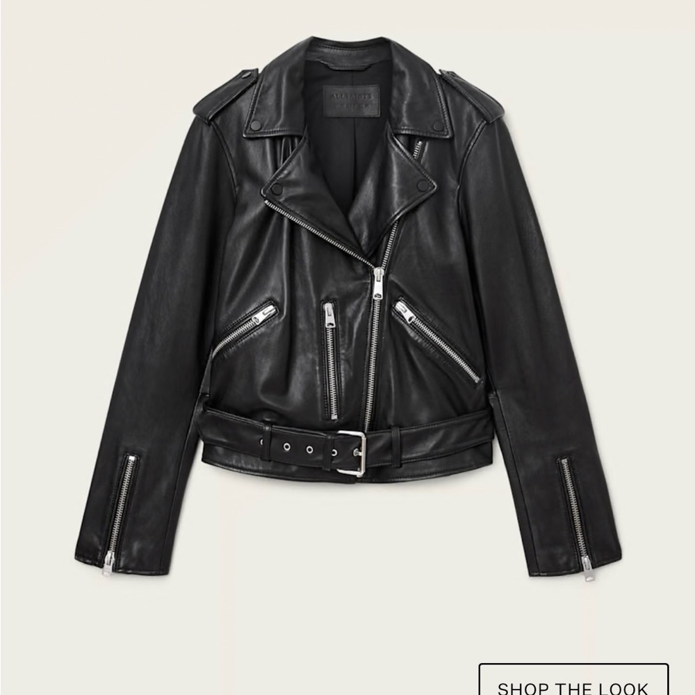 ALLSAINTS BALFERN LEATHER BIKER JACKET SIZE 10